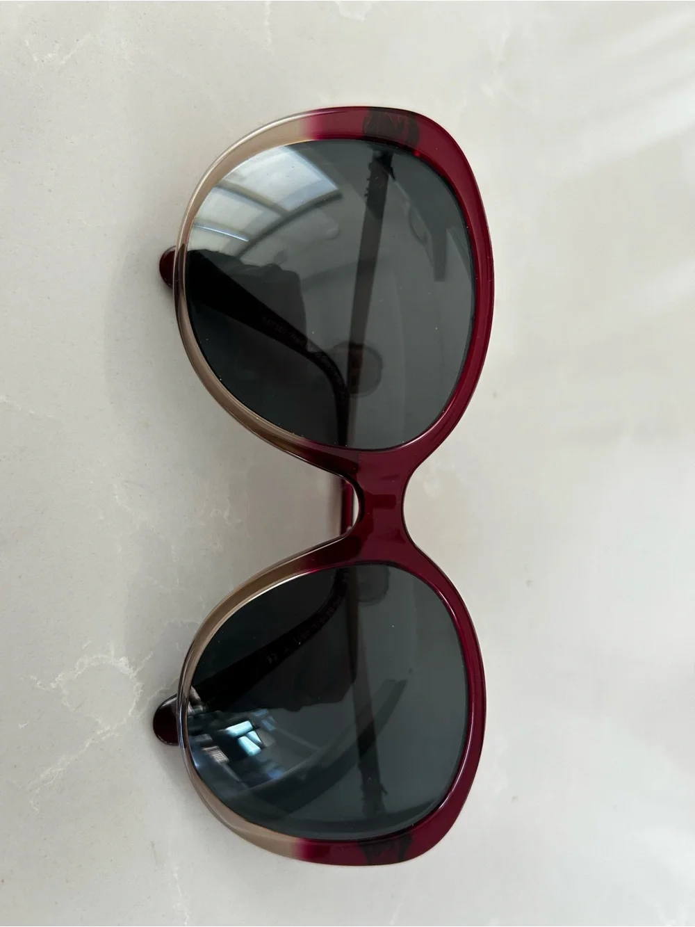 Coach Women's Round Sunglasses in Burgundy and Black